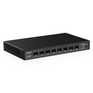MokerLink 8 Port 10Gbps SFP+ Switch, Support 1G/2.5G/10G SFP Module, 160Gbps Bandwidth, Fanless Unma