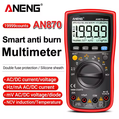 ANENG AN870 Smart Multimeter Digital Profesional 19999 Counts AC Voltage Tester Current NCV Capacita