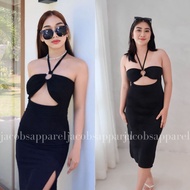 GIRL CODE Ivy Chic XS-SEMI L Bodycon Midi Dress with Side Slit (Multiple Way Tie)