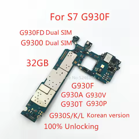 1pcs 100% Unlocking Motherboard For Samsung Galaxy S7 G9300 S7 G930A S7 G930V S7 G930T S7 G930P Repl