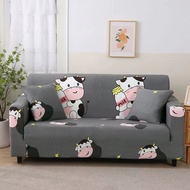 Cute Animal Style Sofa Cover 1 2 3 4 Seater Slipcover L Shape Sofa Seat Elastic Stretchable Couch Universal Sala Sarung Anti-Skid Stretch Protector Slip Cushion with Free Pillow Cover and Foam Stick