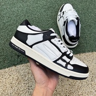 TOP☆ใหม่กระดูกรองเท้าผ้าใบสีขาวต่ำ Amiri ผู้ชายกะโหลก A Ppliqué รองเท้าผ้าใบด้านบนสูง FARFETCH Amiri