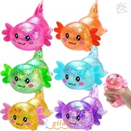 GILDAI Squishy Stress Glitter, Sugar Filled Soothing Texture Axolotl Squishy Toys, Cute Cute Shape G