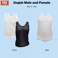 School 850 Singlet Cotton Male n Female | Singlet Sekolah perempuan &amp; Singlet lelaki lubang Size.S-XXL