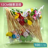 Disposable Fruit Stick Bamboo Stick Flower Stick Fruit Fork Sushi Stick Fork Creative Cocktail Stick
