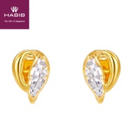 HABIB Emmy Yellow and White Gold Earring, 916 Gold