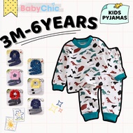 Pajamas Kids Baju Tidur Lengan Panjang Pakaian Baby Boys Girls Sleepwear Cotton 3 Months - 6 Years