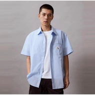 [New Style] CK Jeans24 Spring Summer New Style Men Retro Commuter Cloth Label Sticker Pocket Striped