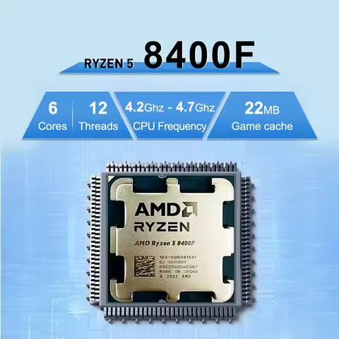 AMD Ryzen 5 8400F R5 8400F 4.7GHz 6-Core 12-Thread 4NM DDR5 CPU 100-000001591 Socket AM5 TDP 65 New 