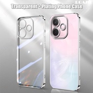 Roazic Cho Oppo A5 Pro/Oppo A5 Pro 5G vỏ điện thoại Mạ sang trọng Cạnh Trong Suốt Ốp nhựa mềm trong