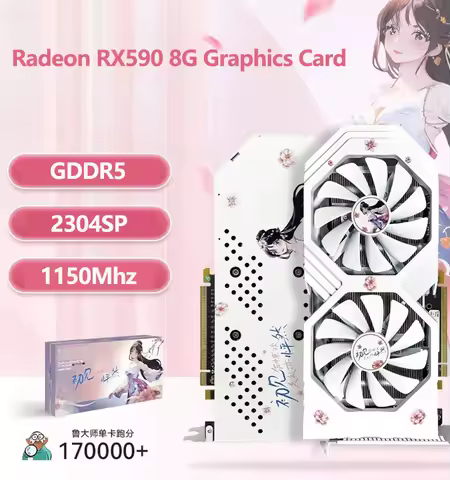 lotorasia DIY RX590 8GB GDDR5 Graphics Cards GPU AMD Radeon RX590 GME Gaming Card