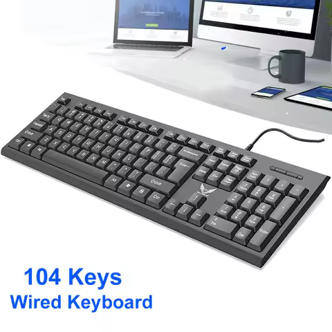 104 Keys USB Wired Keyboard Ergonomic Design Gaming Keyboard Standard Keyboard Laptop Keyboard for O