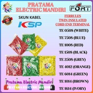 Fort Ferrules Twin Insulated Cord End Terminal Te-4012 Te 4012 Orange