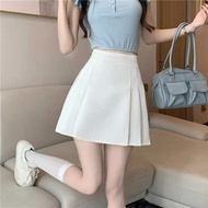 mini skirt white skirt White pleated skirt women's summer high waist slim berkeley skirt small man a-line skirt 2024 new