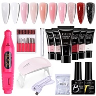 LILYCUTE Clear Nude Quick Extension Nail Gel Polish Kit ail Drill Machine Mini Mini Set Nail Art Var