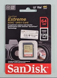 SanDisk Extreme SDXC UHS-I 64GB 記憶卡