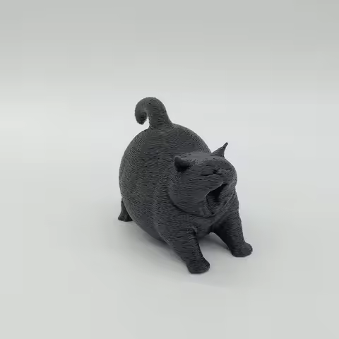 3D Cute Yawning Cat Figurine Home Decor Desktop Ornament Printing Cute Cat Desktop Pet