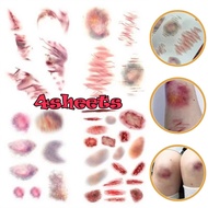 4PCS/Set Halloween Bruises Tattoo Stickers Bloody Wound Tattoo Stickers Temporary Tattoo