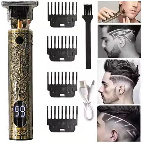 2026 0mm T9 Men Electric Hair Clipper USBRechargeable Professional Barber Trimmer Bald Fade Shaver C