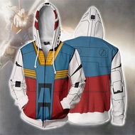 Gundam เสื้อกันหนาว เสื้อฮู้ดดี้ พิมพ์ลายอนิเมะ 3D แฟชั่น Unisex