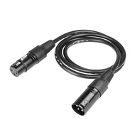 Black DMX Cables 3-Pin Signal XLR Male to Female Audio Cable for Moving Head Stage Light Par Light S