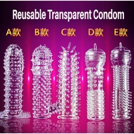 Reusable Crystal Condom Spiky Kondom Pakai Balik Tahan Lama Kondom Lelaki Tahan Lama Men Crystal Spi