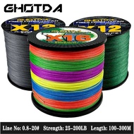 11.3-91Kg New X16 Strands Braided Line 300M 100M Multifilament 100% PE Durable 4 Colors Hook Line