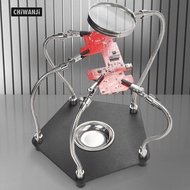 CHiWANji Helping Hands Soldering Station with Magnifying Glass 4 Arms Helping Hands