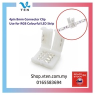 LED 5050 Connector Kit Solderless Clip-on 4 Pin 8mm 5050 RGB strip LED connector Kit Penyambung LED 