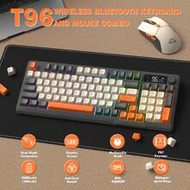 T96 Smart Display Wireless Gaming Keyboard And Mouse Comb, 94Key LED Lighting Rechargeable Silent Me