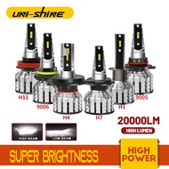 UINSHINE 1Pair H1 H7 H4 H11 9005 9006 Headlight CSP Car LED Light 20000LM Mini Bulb