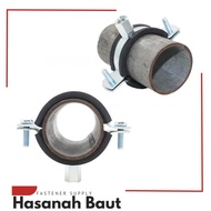 Rubber Pipe Clamp 1" (32-36MM) Galvanized Steel