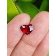 2.91 Carat Space Satai Gem Heart Shape Red-Orange Beautiful Dark Color 2 Pieces Per Tablet