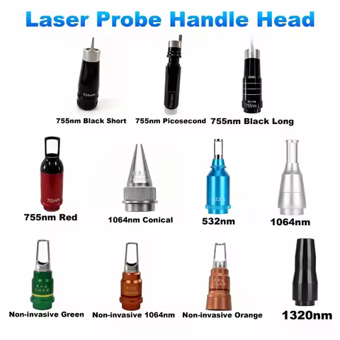 Probe Handle Head 755nm 1064nm 532nm 1320nm Yag Laser Handle Tip Head Lens Filter Carbon skjn rejuve