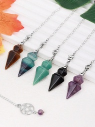 1pc Spiritual Cone Crystal Pendulum For Dowsing Divination Witchcraft Natural Stone Amethysts Rose Q