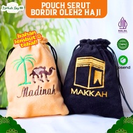 Drawstring Pouch Umrah Souvenir Coin Purse Embroidery Makkah Madinah Souvenir Hajj Umrah Souvenir