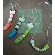 100% Food Grade Silicon Pacifier Clip Mummy's Necklace Cute Panda Donut Design