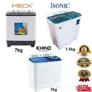 MECK/ISONIC/KHIND Washing Machine |SEMI AUTO WASHER |MESIN BASUH (7 KG)