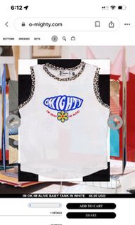 Omighty omweekend I’m ok I’m alive baby tank in white