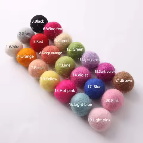 100PC 2cm Arts nd Crafts Children's Toys Christmas Wall Wool Felt Balls Colorful Birthday Party DIY 