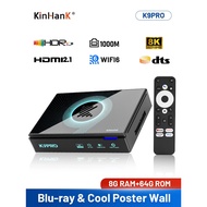 Kotak Kinhank Super Console K9pro Android Tv 12.0 Untuk 8k@60fps Dengan Dinding Poster Wifi6 Hdr10+ 