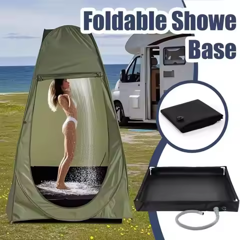 Practical Shower Pan With Drain Hose Foldable Shower Base Outdoor Tent Shower Tray For Rv Outdoor Ca