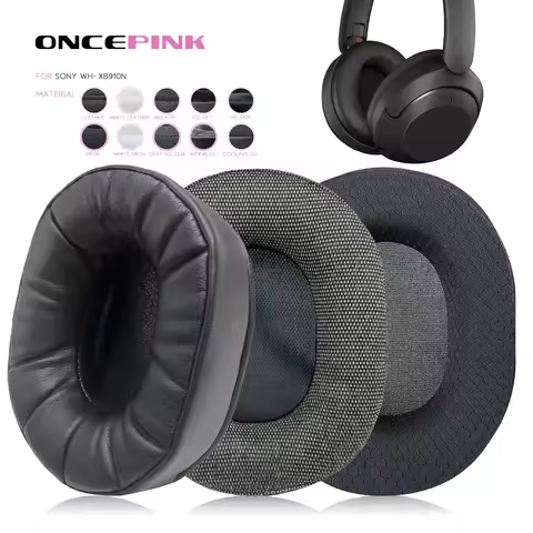 Oncepink Replacement Ear Pads for Sony WH-XB910N Headphone Thicken Cushion Earcups Headband Earmuffs