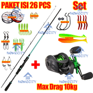 ✔️COD✔️ Joran Pancing Full Set 1.8M 5-10LB 7.2:1 Joran BC Set UL Carbon Pancingan Set Lengkap/pancin