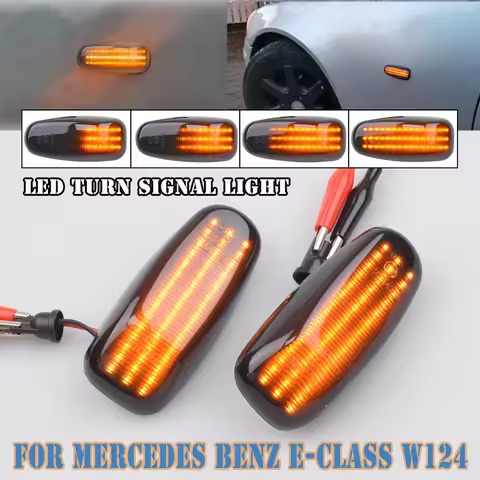 2PCS Led Side Marker Turn Signal Indicator Dynamic Lights Lamp for Mercedes E-Class W124 W210 ML-Cla