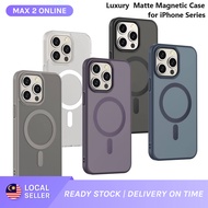 Sarung Magnetik Mewah Matte untuk iPhone 11 12 13 14 15 16 17 Pro Max Plus Air Penutup Keras Anti Ca