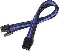 Silverstone PP07-PCIBA Sleeved Power Supply Extension Cable with 1 x 8-pin PCIe to 8-pin PCIe Connector, Black and Blue, SST-PP07-PCIBA