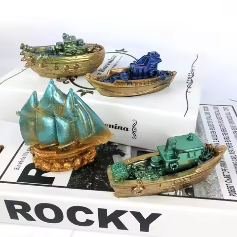 Miniature Warship Desk Ornament Silicone Mold Ships Home Decorations Resin Mold Boat Warship Epoxy C