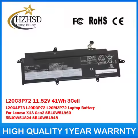 L20C3P72 11.52V 41Wh 3564mAh 3Cell L20C4P73 L20D3P72 L20M3P72 Laptop Battery For Lenovo X13Gen2 SB10