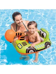 1個兒童游泳圈 拖拉機泳池水圈 嬰兒充氣空氣床腰圈 海灘派對泳池游泳墊車